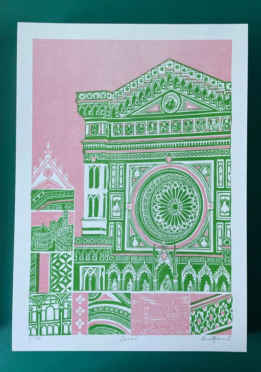 Harriet Popham Duomo - Florence Cathedral A3 Limited Edition Risograph Print