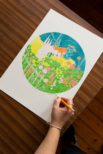 Unframed 'She Grows' A3 Risograph Print (Framed) homeware shops bristol gift shops bristol Harriet Popham