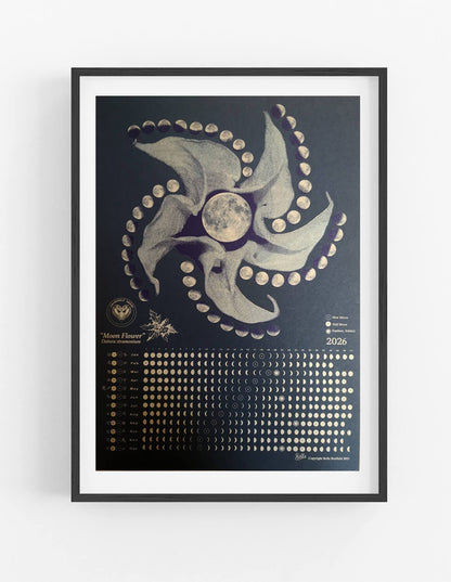 Calendar A3 2026 Moon Calendar – Black & Gold A3 Poster homeware shops bristol gift shops bristol Heartfelt Herbs
