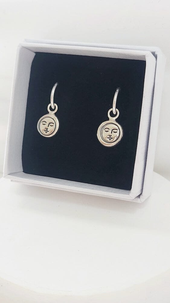 Silver Hoop Earrings ‘Full Moon Face’ - Silver Hoop Earrings homeware shops bristol gift shops bristol Honey Coast Studio
