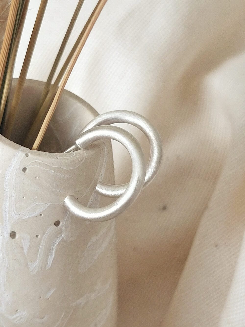 Silver Hoop Earrings ‘Satin’ - Silver Hoop Earrings homeware shops bristol gift shops bristol Honey Coast Studio