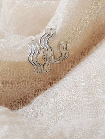 Silver Hoop Earrings 'Small Flow Hoops'- Silver Earrings homeware shops bristol gift shops bristol Honey Coast Studio