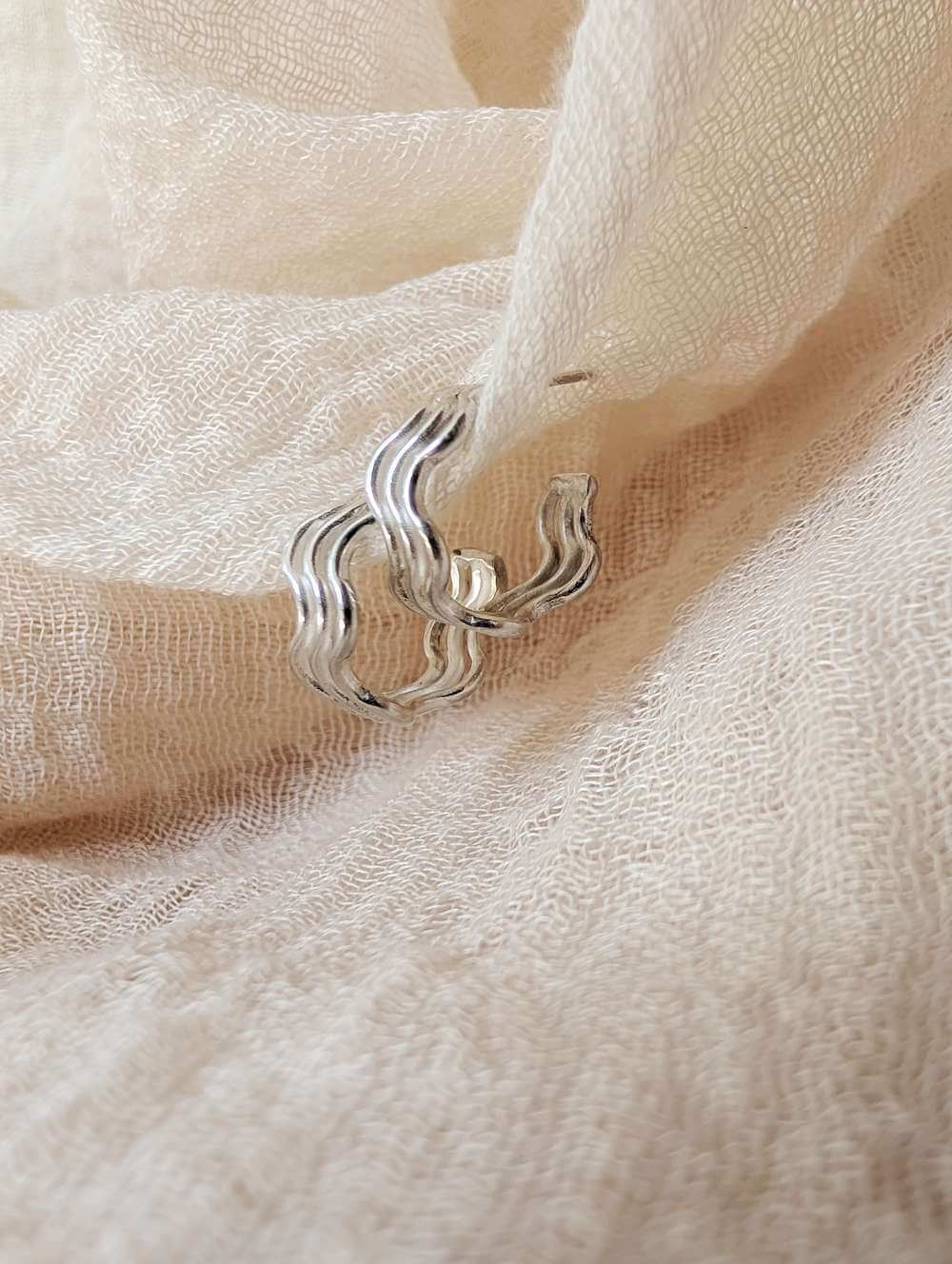 Silver Hoop Earrings 'Small Flow Hoops'- Silver Earrings homeware shops bristol gift shops bristol Honey Coast Studio
