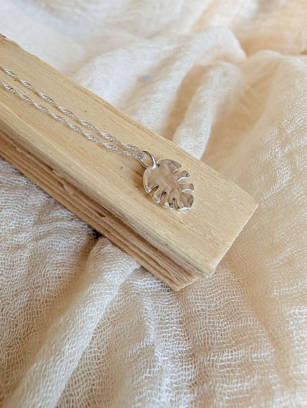 Silver Necklace 'Monstera Necklace'- Silver Necklace homeware shops bristol gift shops bristol Honey Coast Studio