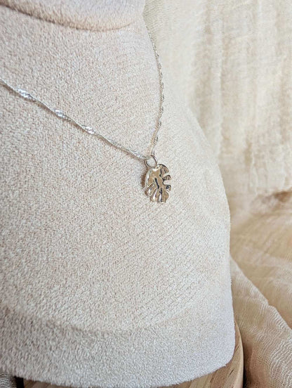 Silver Necklace 'Monstera Necklace'- Silver Necklace homeware shops bristol gift shops bristol Honey Coast Studio