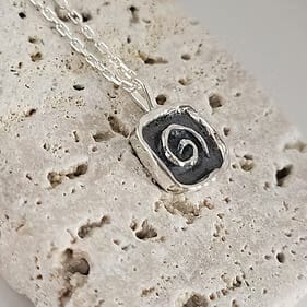 Silver Necklace 'Swirl Amulet Necklace'- Silver Necklace homeware shops bristol gift shops bristol Honey Coast Studio