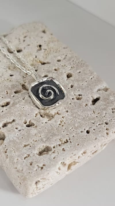 Silver Necklace 'Swirl Amulet Necklace'- Silver Necklace homeware shops bristol gift shops bristol Honey Coast Studio