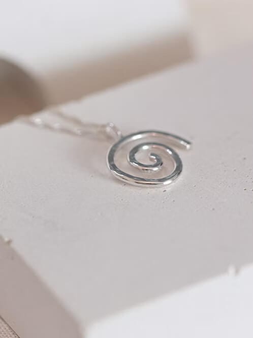 Silver Necklace 'Swirl Necklace'- Silver Necklace homeware shops bristol gift shops bristol Honey Coast Studio