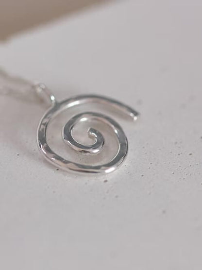Silver Necklace 'Swirl Necklace'- Silver Necklace homeware shops bristol gift shops bristol Honey Coast Studio