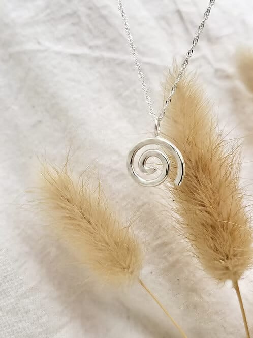 Silver Necklace 'Swirl Necklace'- Silver Necklace homeware shops bristol gift shops bristol Honey Coast Studio