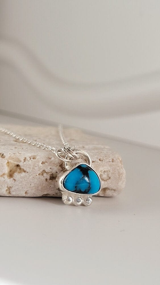 Silver Necklace ‘Turquoise Necklace’ - Silver Necklace homeware shops bristol gift shops bristol Honey Coast Studio