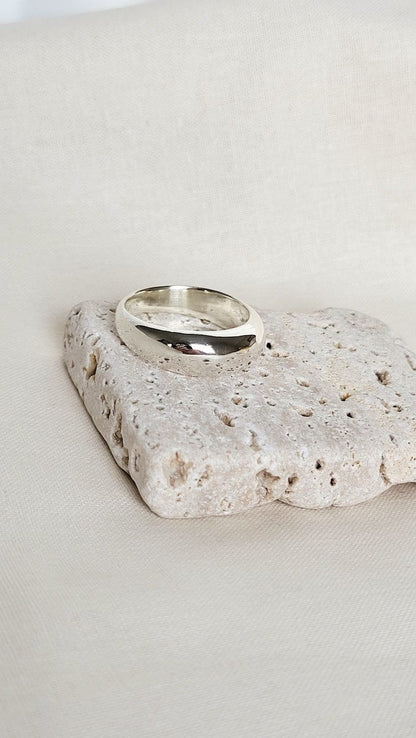 Silver Ring Polished - T 1/2 ‘Dome Ring’ - Silver Ring (various sizes) homeware shops bristol gift shops bristol Honey Coast Studio