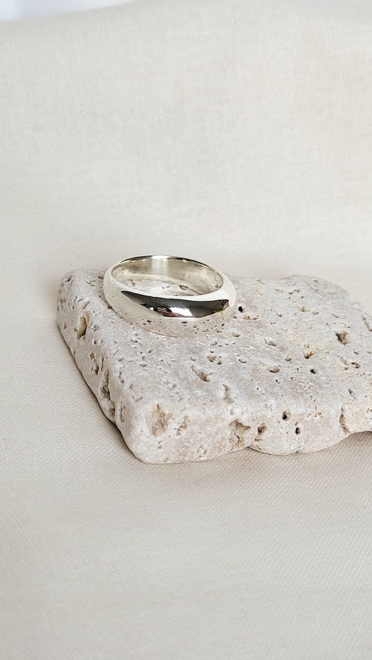 Silver Ring Polished - T 1/2 ‘Dome Ring’ - Silver Ring (various sizes) homeware shops bristol gift shops bristol Honey Coast Studio