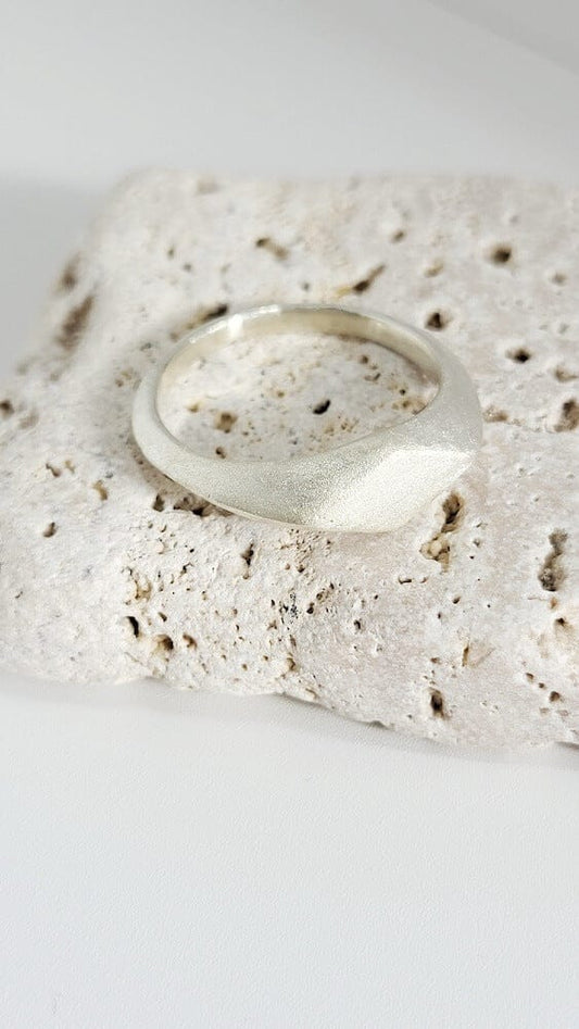 Silver Ring Q ‘Diamond Signet Ring’ - Silver Ring (various sizes) homeware shops bristol gift shops bristol Honey Coast Studio