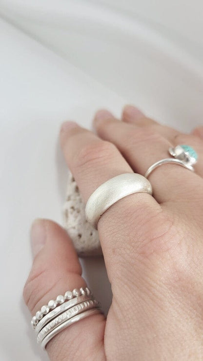 Silver Ring T 1/2 ‘Dome Ring’ - Silver Ring (various sizes) homeware shops bristol gift shops bristol Honey Coast Studio
