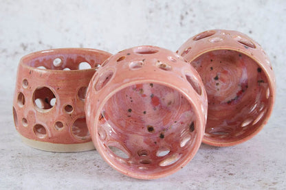 Ceramic Candle Holder Charming Pink Ceramic Candle Holders (Various Glazes) homeware shops bristol gift shops bristol Howies Ceramics