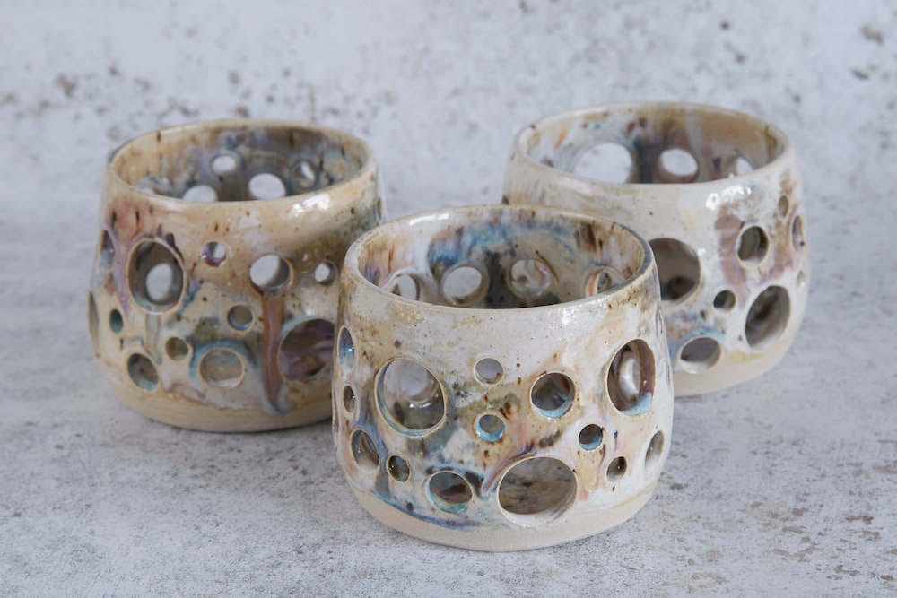 Ceramic Candle Holder Seashell Ceramic Candle Holders (Various Glazes) homeware shops bristol gift shops bristol Howies Ceramics