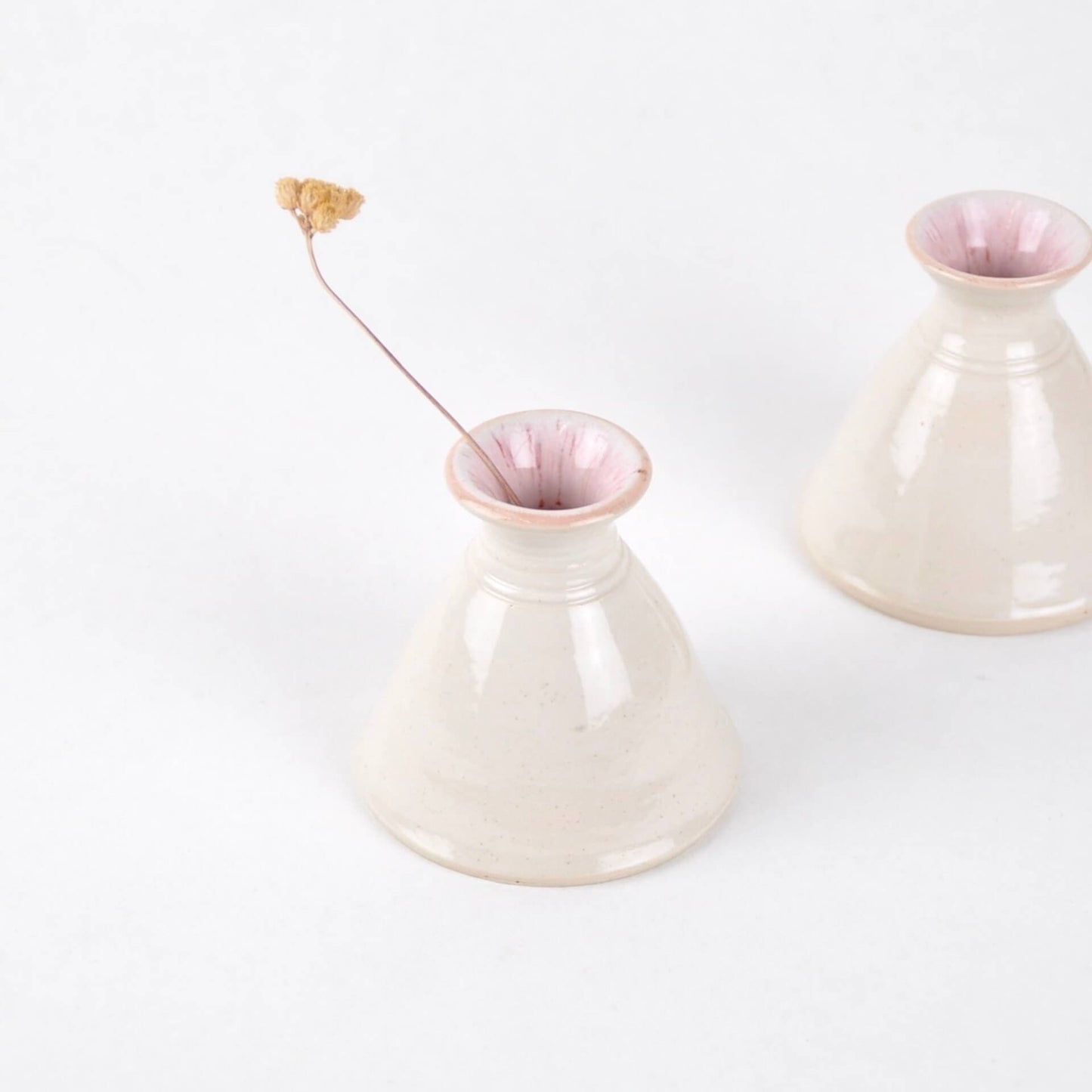 Hunkydory Ceramics Ceramics Pink White Candle Holder / Vase