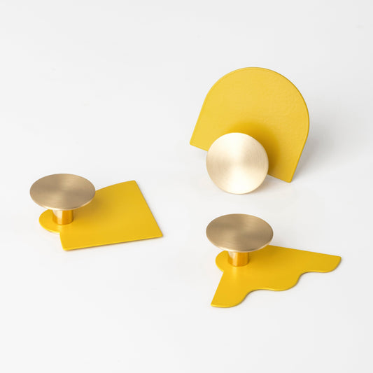 In Good Form Modern Wall Hooks in Sunshine Yellow (Set of 3)
