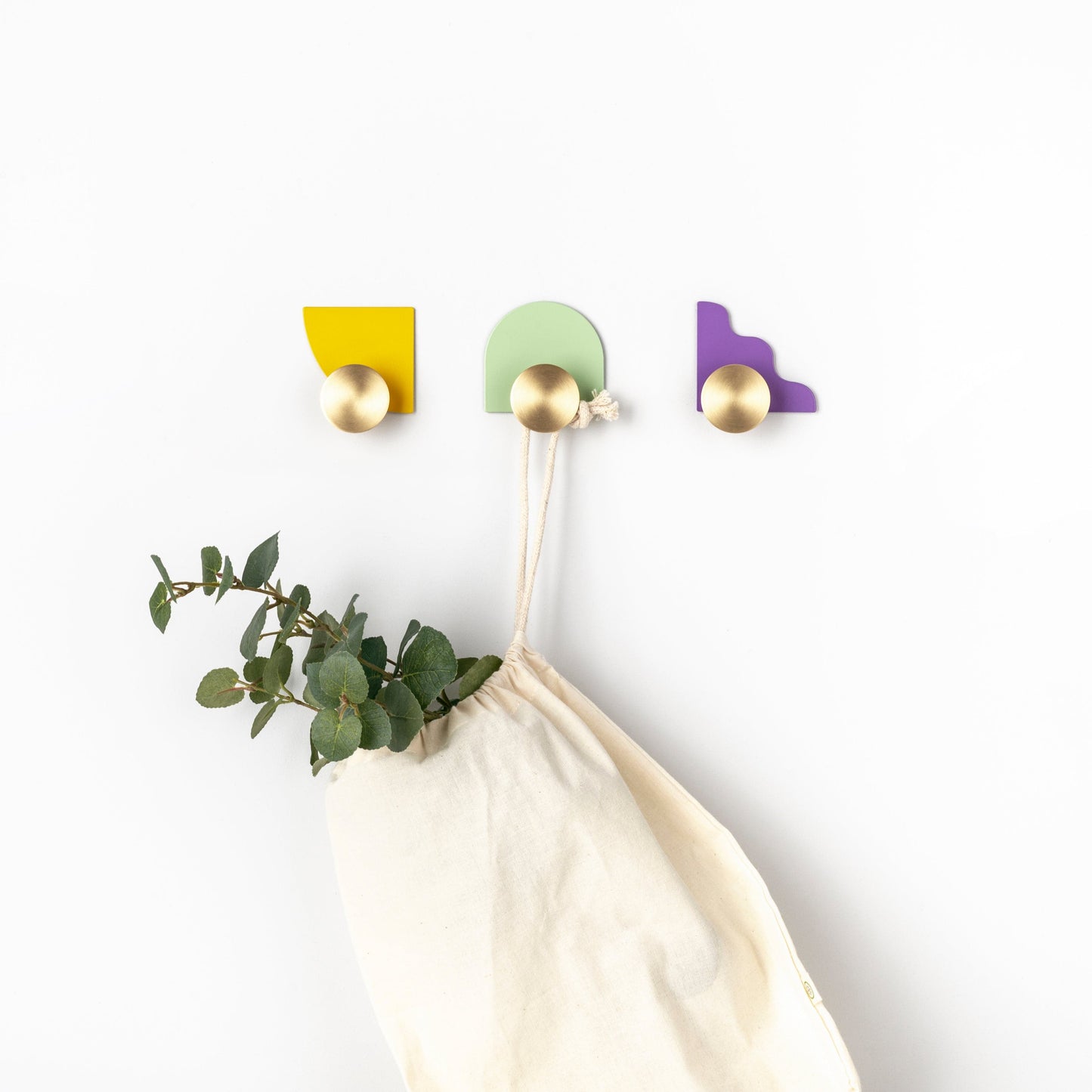 In Good Form Modern Wall Hooks in Sunshine Yellow (Set of 3)