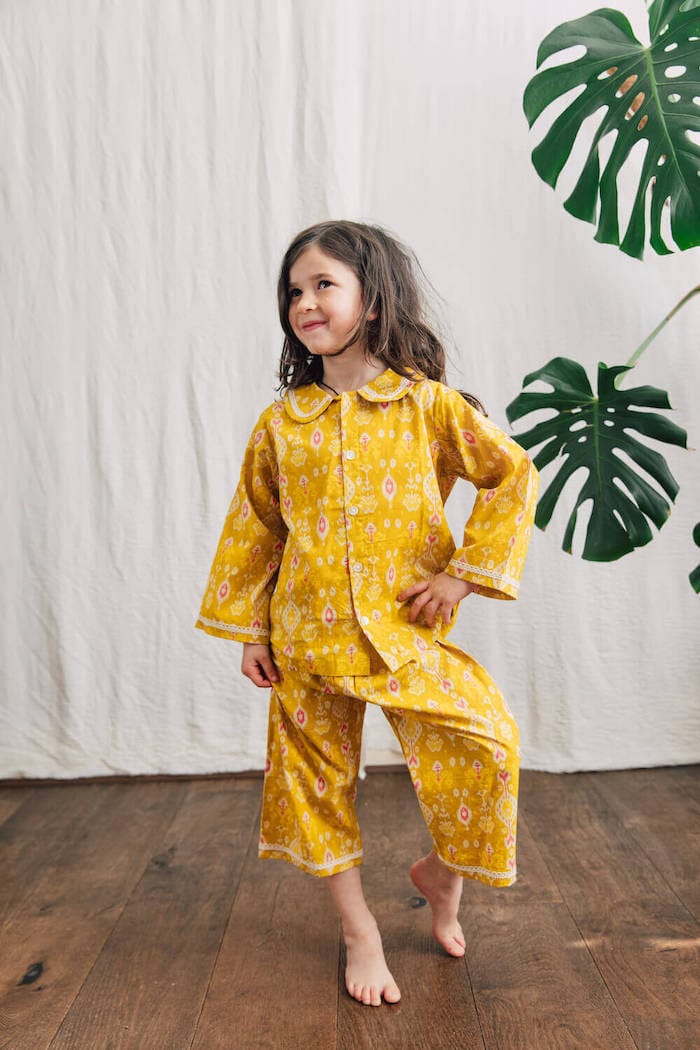 Clothing Ikat Mustard / 2-4 Kids Pyjamas Set (Various Colours) homeware shops bristol gift shops bristol Inka Free