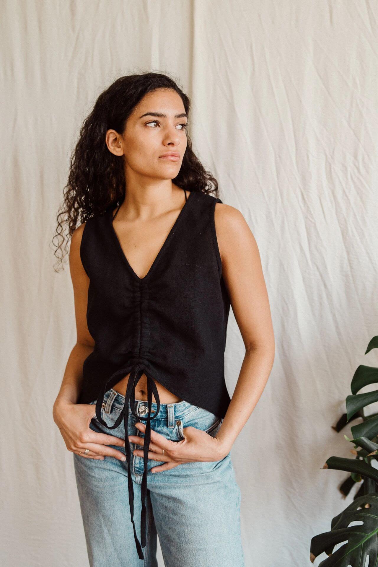 Drawstring Front Top Inka Drawstring Top - Available in Four Colours – PRIOR SHOP