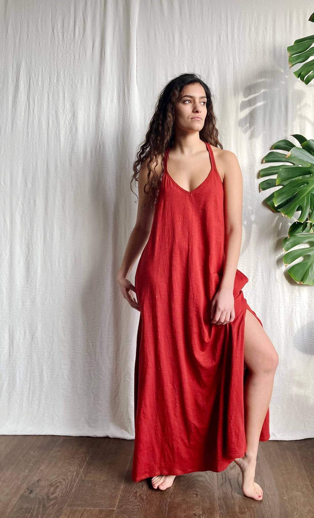 Dress Red Bamboo Dress (Various Colours) homeware shops bristol gift shops bristol Inka Free