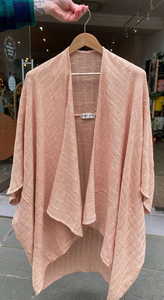 Inka Free Jackets & Coats Pale Pink *SALE* Oversized Cotton Cardigan - Pale Pink