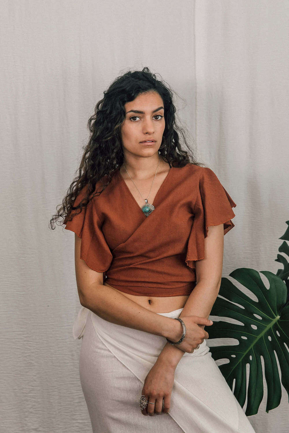 Tops Rust Inka Wrap Top (Various Colours) UK 6-14 homeware shops bristol gift shops bristol Inka Free