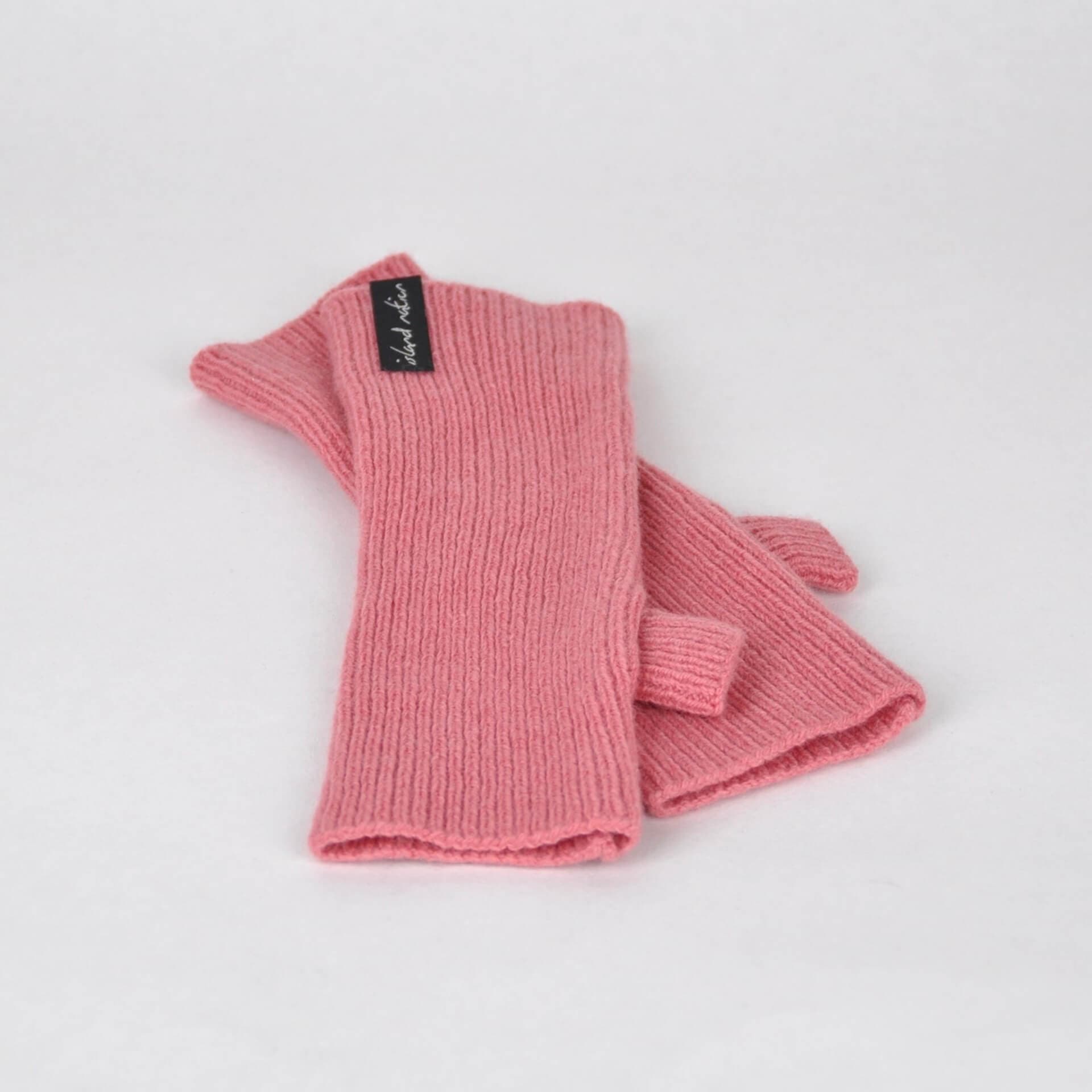 Island Nation Mittens Ribbed Wrist Warmers - Dusky Pink