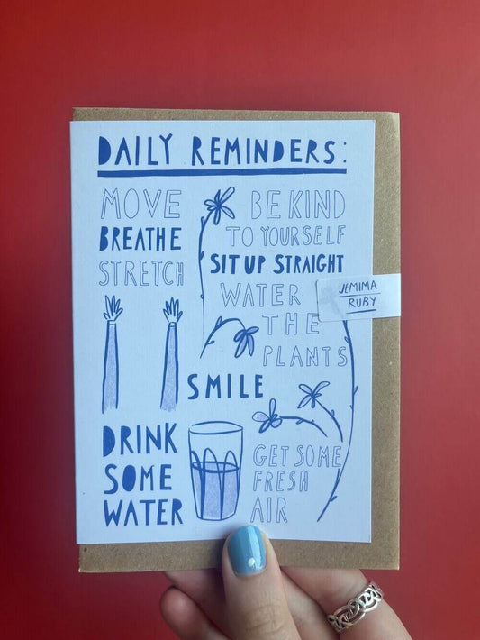 Daily Reminders Greetings Card 'Daily Reminders' Greetings Card homeware shops bristol gift shops bristol Jemima Ruby