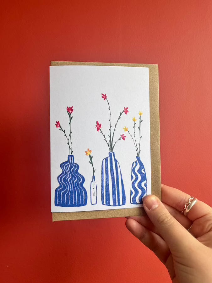 Greetings Card Vases Posy Greetings Card (Various Designs) homeware shops bristol gift shops bristol Jemima Ruby