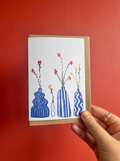 Greetings Card Vases Posy Greetings Card (Various Designs) homeware shops bristol gift shops bristol Jemima Ruby