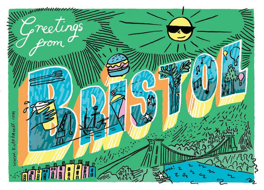 Bristol Postcards Greetings from Bristol -  A6 postcard homeware shops bristol gift shops bristol Kate Hazell