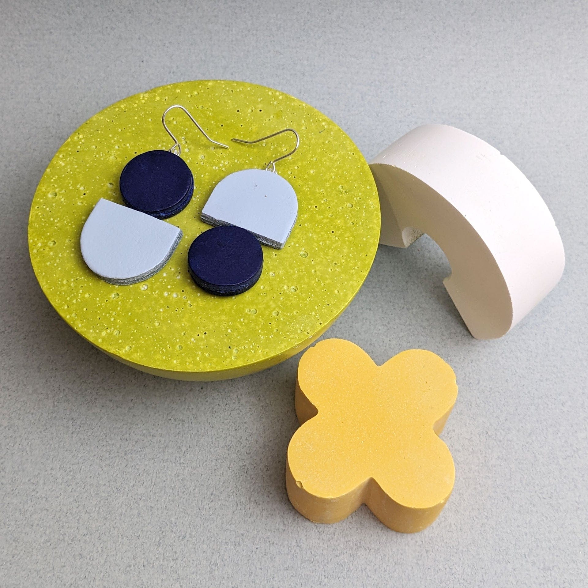 Kay Morgan Earrings Recycled Leather Earrings - Semi Dot (various colours)