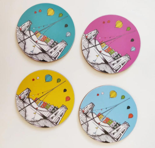 Bristol Coasters Set of 4 Mixed Bristol Coasters Sets (various designs) homeware shops bristol gift shops bristol KBT Bristol