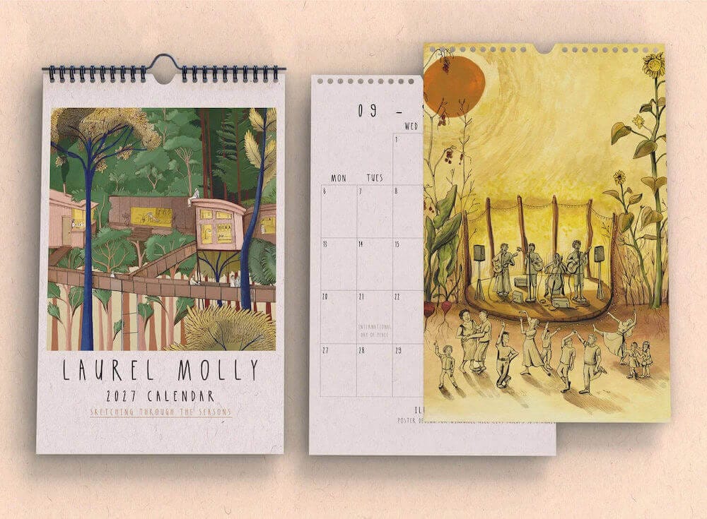 2026 Calendar 2027 Laurel Molly Calendar homeware shops bristol gift shops bristol Laurel Molly