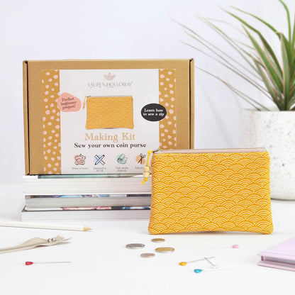 Making Kits Yellow Sew Your Own Coin Purse Making Kit homeware shops bristol gift shops bristol Lauren Holloway