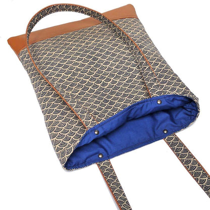Lauren Holloway Recycled Leather Shopper - Blue Wave