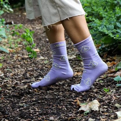 Leiho Socks Smiley Bamboo Socks - 'Lilac You A Lot' Purple