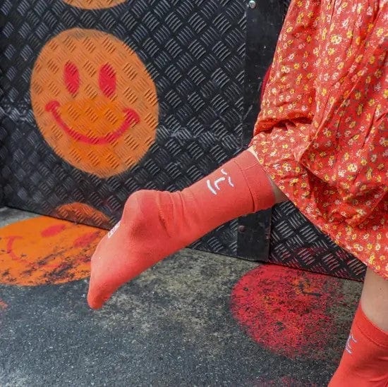 Leiho Socks Smiley Bamboo Socks - 'Love Wins' Coral