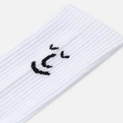 Leiho 'Sporty & Kind' Organic Cotton Ribbed White Socks - Two Sizes