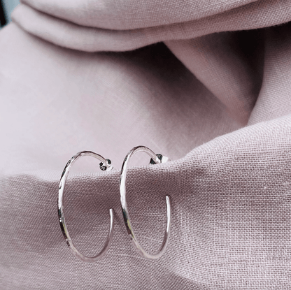 Lucy Lane Jewellery Earrings Medium Hammered Hoops (Recycled Brass or Recycled Silver)