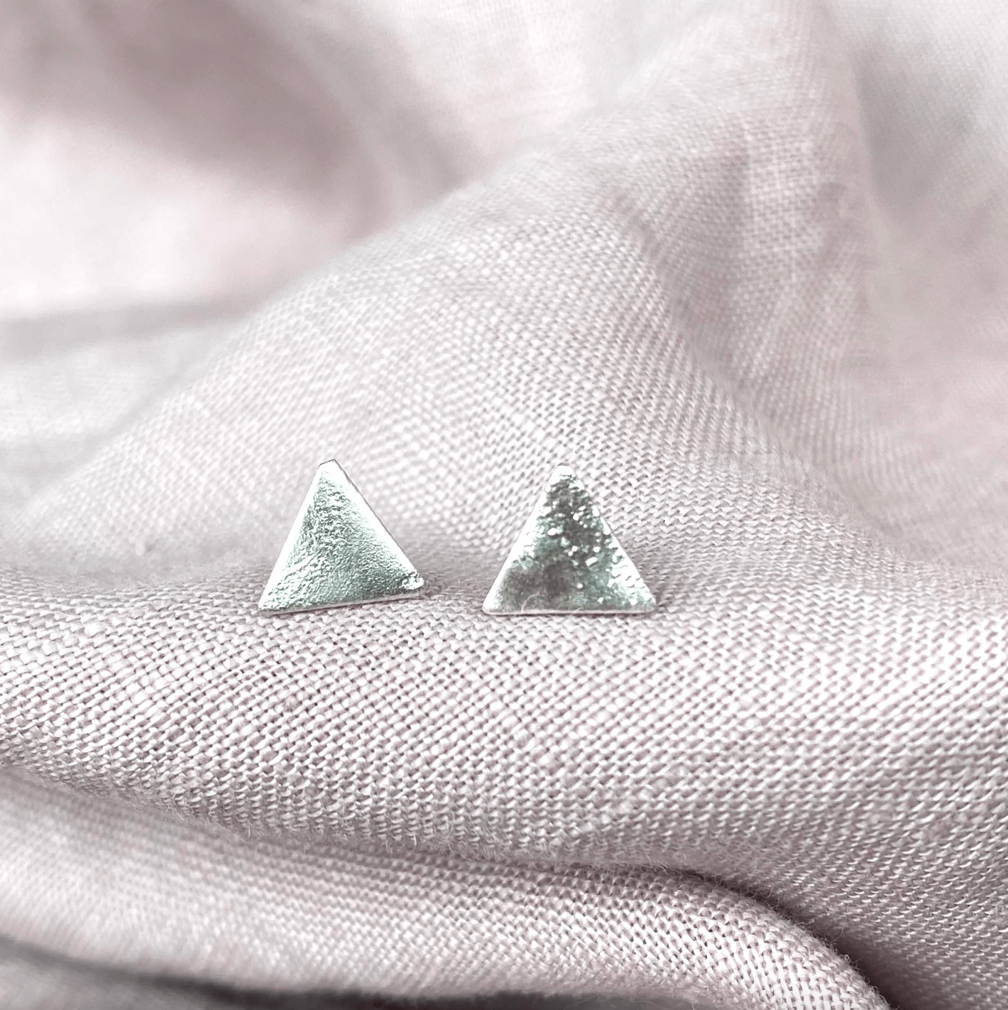 Lucy Lane Jewellery Earrings Small Triangle Studs - Recycled Silver