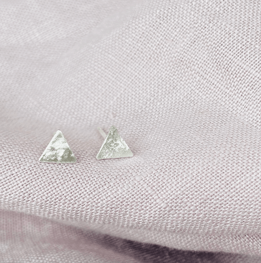 Lucy Lane Jewellery Earrings Tiny Triangle Studs - Recycled Silver