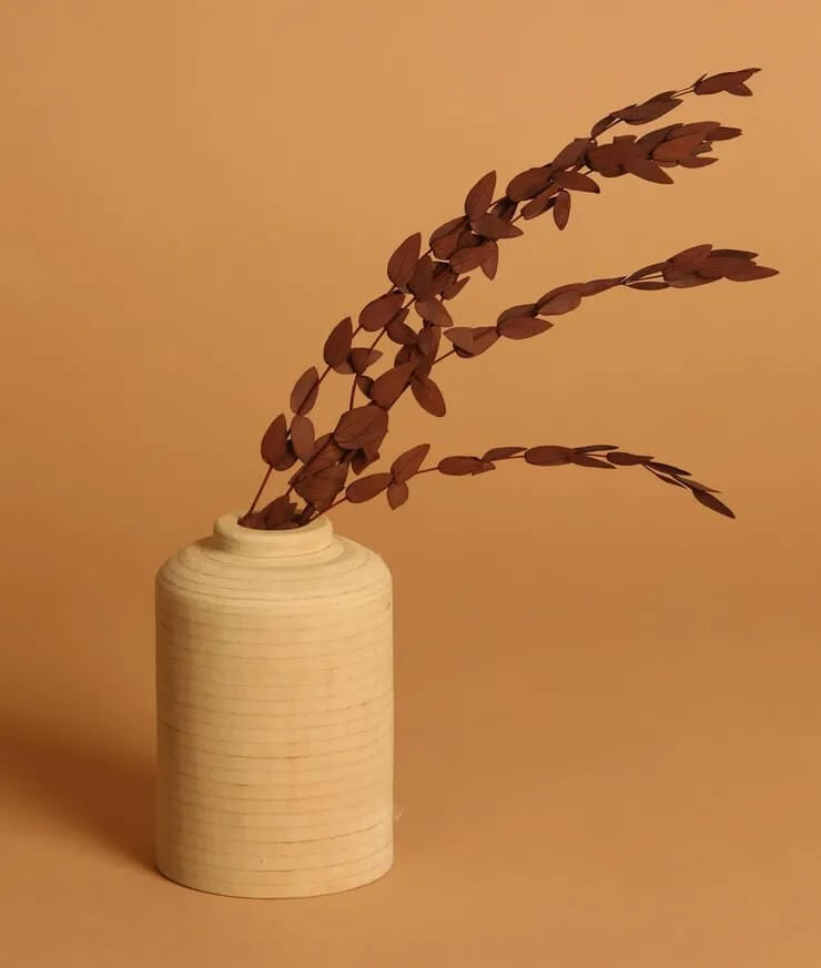 Handmade wooden vases Botanical Faded Cylinder Contemporary Wooden Vase (various styles) homeware shops bristol gift shops bristol Lucy Robinson Designs