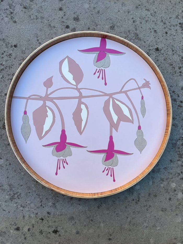 Blush/ Dusty Pink/ Fuchsia/ Linen/ White Fuchsia Flower Japanese Serving Tray - Various Colours homeware shops bristol gift shops bristol Lucy Turner