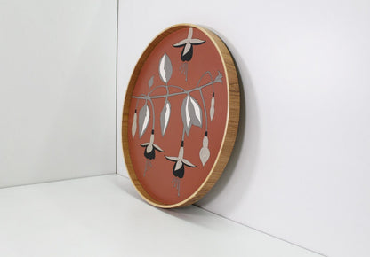 Brick/Grey Fuchsia Flower Japanese Serving Tray - Various Colours homeware shops bristol gift shops bristol Lucy Turner