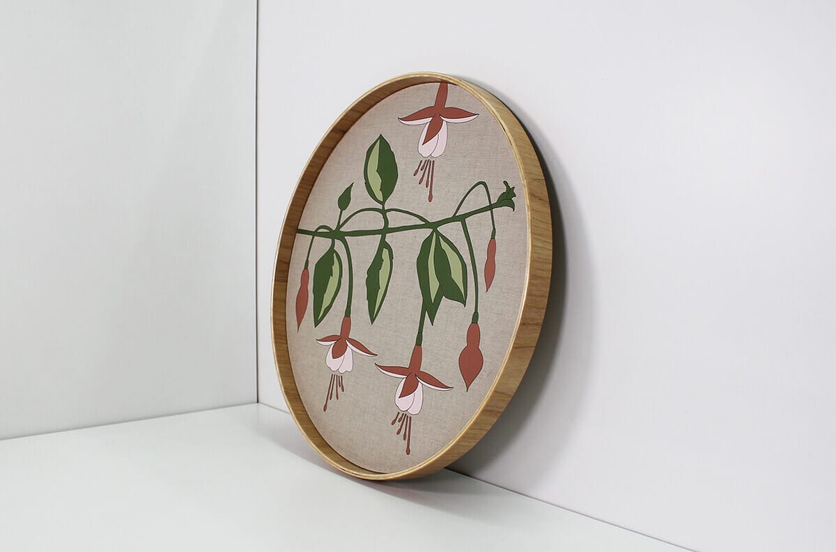 Canvas/Cream/Brick/Rose Fuchsia Flower Japanese Serving Tray - Various Colours homeware shops bristol gift shops bristol Lucy Turner