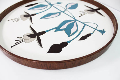 Cream/Teal/Rose Fuchsia Flower Japanese Serving Tray - Various Colours homeware shops bristol gift shops bristol Lucy Turner